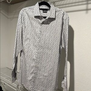 Kenneth Cole Navy and White Geometric Shirt